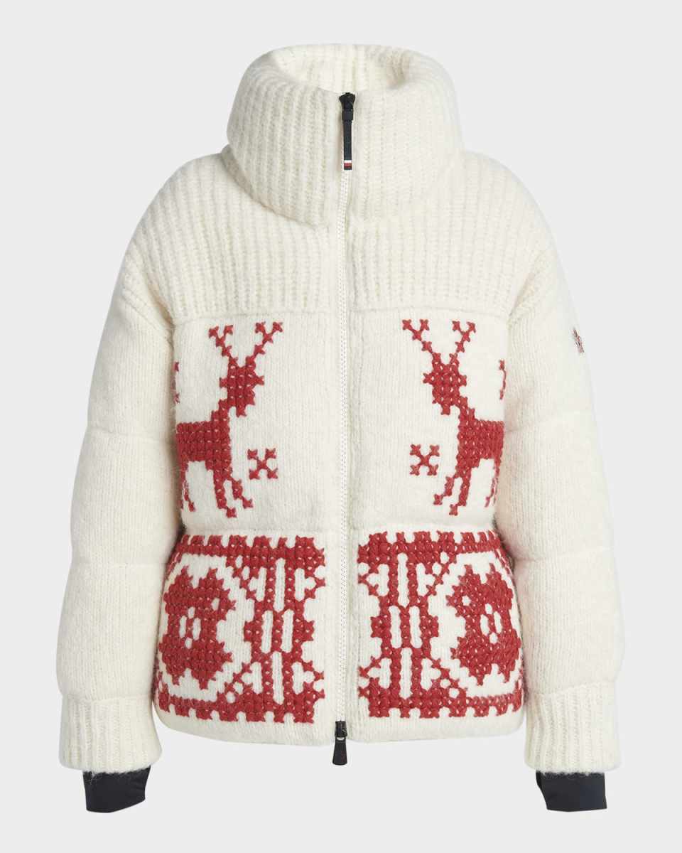 Hand-Embroidered Zip Cardigan